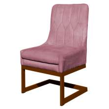 Cadeira Decorativa Valentina Base Bronze Veludo Rosa - Montanaris Decor