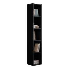 Estante Para Livros com 4 Prateleiras 33cm Julia Preto - Montanaris Decor