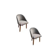 Kit 02 Cadeiras jantar Meia Lua Veludo Cinza - Montanaris Decor