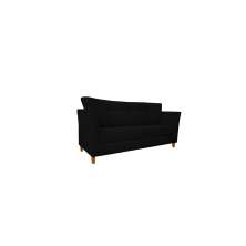 Namoradeira Decorativa Sala Estar Isis 3 Lugares 1,80 Veludo Preto - Montanaris Decor