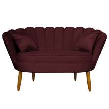 Namoradeira Pétala 2 Lugares Decorativa Veludo Bordô - Montanaris Decor