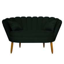 Namoradeira Pétala 2 Lugares Decorativa Veludo Verde - Montanaris Decor