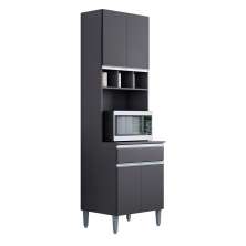 Paneleiro 4 Portas para Cozinha Madrid Cinza - Montanaris Decor