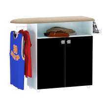 Passadeira de Roupas com Armário Emma Preto - Montanaris Decor