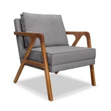 Poltrona Decorativa Ana para Sala de Estar Linho Cinza - Montanaris Decor