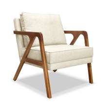 Poltrona Decorativa Ana para Sala de Estar Linho Off White - Montanaris Decor
