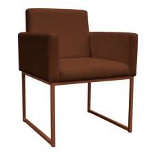 Poltrona Decorativa Base De Ferro Bronze Veludo Terracota - Montanaris Decor