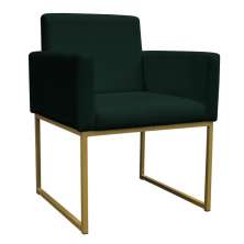 Poltrona Decorativa Base De Ferro Gold Veludo Verde - Montanaris Decor