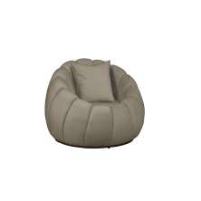 Poltrona Decorativa Concha C/Almofada Veludo Bege  - Montanaris Decor