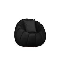 Poltrona Decorativa Concha C/Almofada Veludo Preto - Montanaris Decor