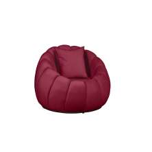 Poltrona Decorativa Concha C/Almofada Veludo Vermelho - Montanaris Decor
