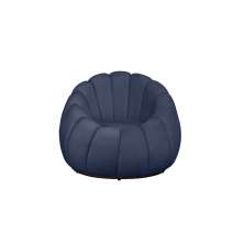 Poltrona Decorativa Concha Veludo Azul Marinho - Montanaris Decor