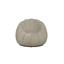 Poltrona Decorativa Concha Veludo Bege - Montanaris Decor