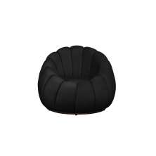 Poltrona Decorativa Concha Veludo Preto - Montanaris Decor