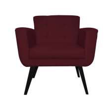 Poltrona Decorativa Geovana Veludo Bordo - Montanaris Decor