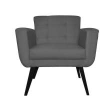 Poltrona Decorativa Geovana Veludo Cinza - Montanaris Decor
