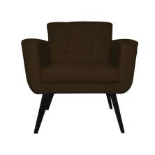 Poltrona Decorativa Geovana Veludo Marrom - Montanaris Decor