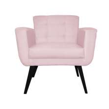 Poltrona Decorativa Geovana Veludo Rosa - Montanaris Decor