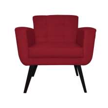 Poltrona Decorativa Geovana Veludo Vermelho - Montanaris Decor
