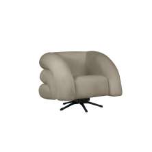 Poltrona Decorativa Giratória Micheli Veludo Bege - Montanaris Decor