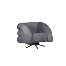 Poltrona Decorativa Giratória Micheli Veludo Cinza - Montanaris Decor