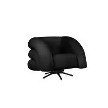 Poltrona Decorativa Giratória Micheli Veludo Preto - Montanaris Decor