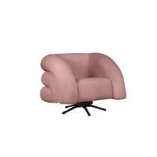 Poltrona Decorativa Giratória Micheli Veludo Rosa - Montanaris Decor