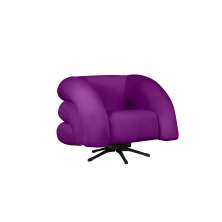 Poltrona Decorativa Giratória Micheli Veludo Roxo - Montanaris Decor