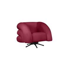 Poltrona Decorativa Giratória Micheli Veludo Vermelho - Montanaris Decor