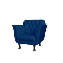 Poltrona Decorativa Helena Veludo Azul Marinho  - Montanris Decor