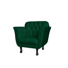 Poltrona Decorativa Helena Veludo Verde - Montanris Decor