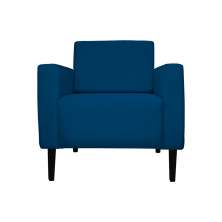 Poltrona Decorativa Leticia Slim Veludo Azul Marinho - Montanaris Decor