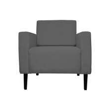 Poltrona Decorativa Leticia Slim Veludo Cinza - Montanaris Decor