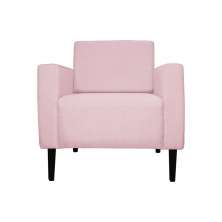 Poltrona Decorativa Leticia Slim Veludo Rosa - Montanaris Decor