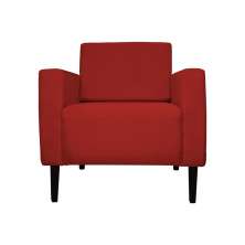 Poltrona Decorativa Leticia Slim Veludo Vermelho - Montanaris Decor