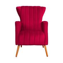 Poltrona Decorativa Melinda Veludo Vermelho  - Montanaris Decor
