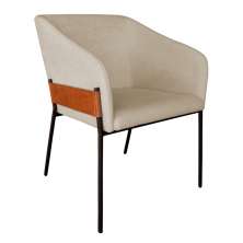 Poltrona Decorativa Paris para Sala de Estar Bouclé Bege - Montanaris Decor