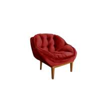 Poltrona Decorativa Sala Estar Recepção Marcela Veludo Vermelho - Montanaris Decor