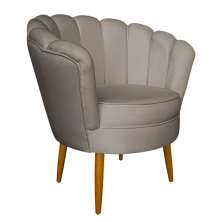 Poltrona Decorativa Sala de Estar Pétala Veludo Cappuccino - Montanaris Decor