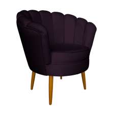 Poltrona Decorativa Sala de Estar Pétala Veludo Roxo - Montanaris Decor