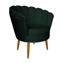Poltrona Decorativa Sala de Estar Pétala Veludo Verde - Montanaris Decor