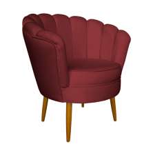 Poltrona Decorativa Sala de Estar Pétala Veludo Vermelho - Montanaris Decor