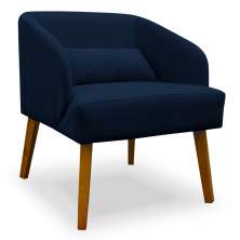 Poltrona Decorativa Virgínia Veludo Azul Marinho - Montanaris Decor