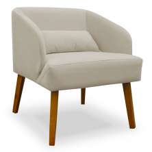 Poltrona Decorativa Virgínia Veludo Bege - Montanaris Decor