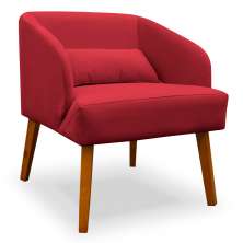 Poltrona Decorativa Virgínia Veludo Vermelho - Montanaris Decor