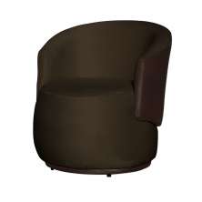 Poltrona Orgânica Decorativa Beatriz Veludo Marrom/PU Marrom - Montanaris Decor