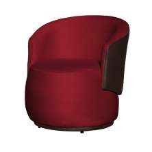 Poltrona Orgânica Decorativa Beatriz Veludo Vermelho/PU Marrom - Montanaris Decor