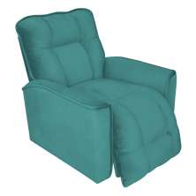 Poltrona do Papai Reclinável Manual Comfort Veludo Azul Turquesa - Montanaris Decor