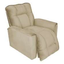 Poltrona do Papai Reclinável Manual Comfort Veludo Bege - Montanaris Decor