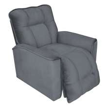 Poltrona do Papai Reclinável Manual Comfort Veludo Cinza - Montanaris Decor